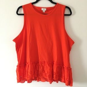 2 for $20 / J. Crew Red Frilly Tank